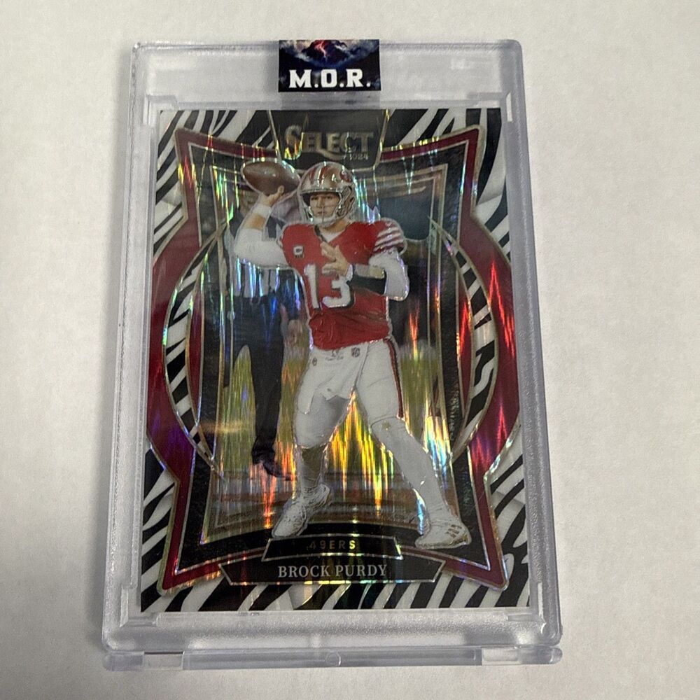 Panini Select 2024 Brock Purdy #37 Concourse Zebra Prizm San Francisco 49ers